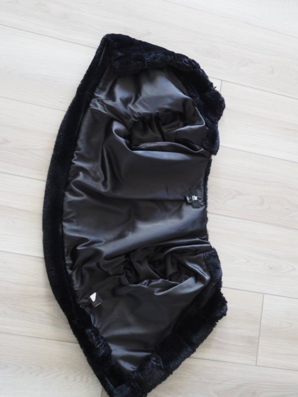 JW Jason Wu Kohl's Black Faux Fur Cropped Bolero Jacket L Quiet Luxury Old Money - Picture 12 of 15